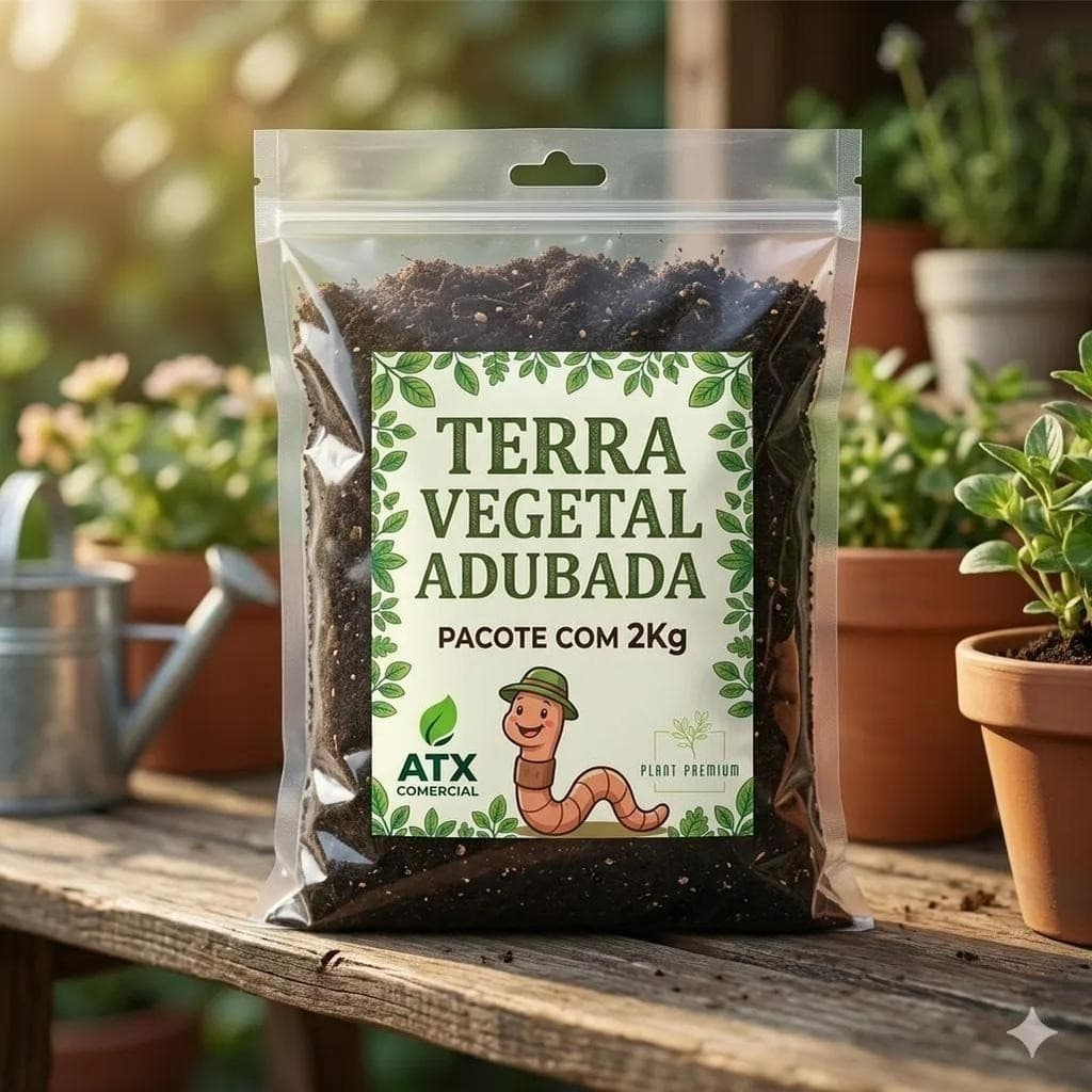 Terra Vegetal Adubada Pronta Para Usar Plant Premium 2kg