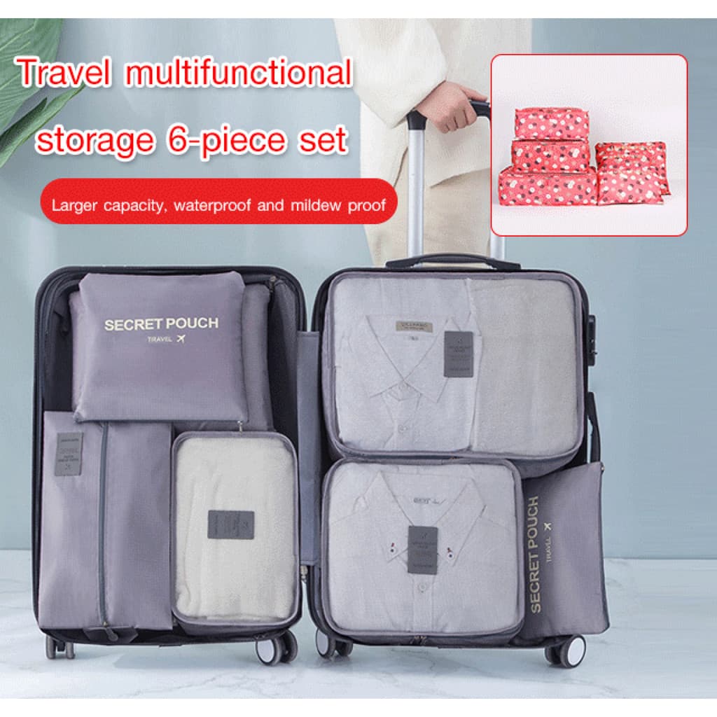 [Praticidade 6 em 1] Durable Travel Organizer Set With Honeycomb Mesh & Storage Bags | Organizador de Mala/Bolsas de Via