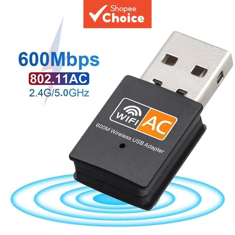 600mbps 2.4 GHz 5 GHz Adaptador USB Wi-Fi Placa de Rede Wireless Dongle USB WiFi