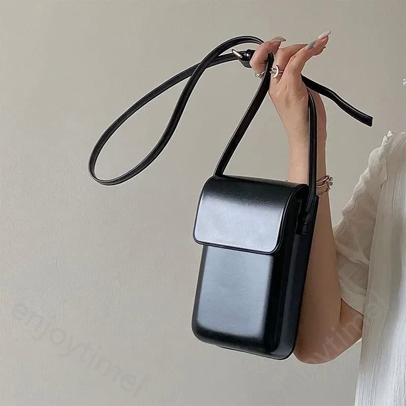 Bolsas Transversais com Aba para Mulheres, Mini Bolsas de Ombro e de Mão em Couro PU para Senhoras e Meninas, Bolsa Simp