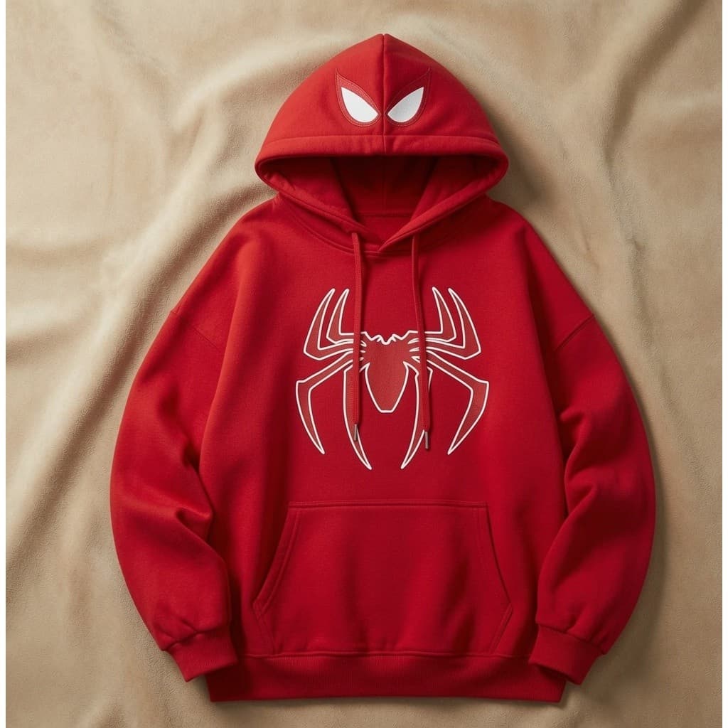 Moletom Infantil  Aranha Blusa Capuz Canguru Conjunto Inverno Flanelado Quentinho Confortável