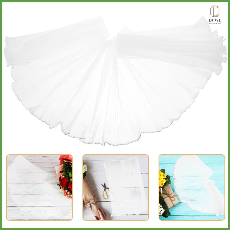 1 Rolo De Tecido De Tule De Malha Ondulada Branca Leve Para Buquê De Flores Decoração De Casamento dachwanli