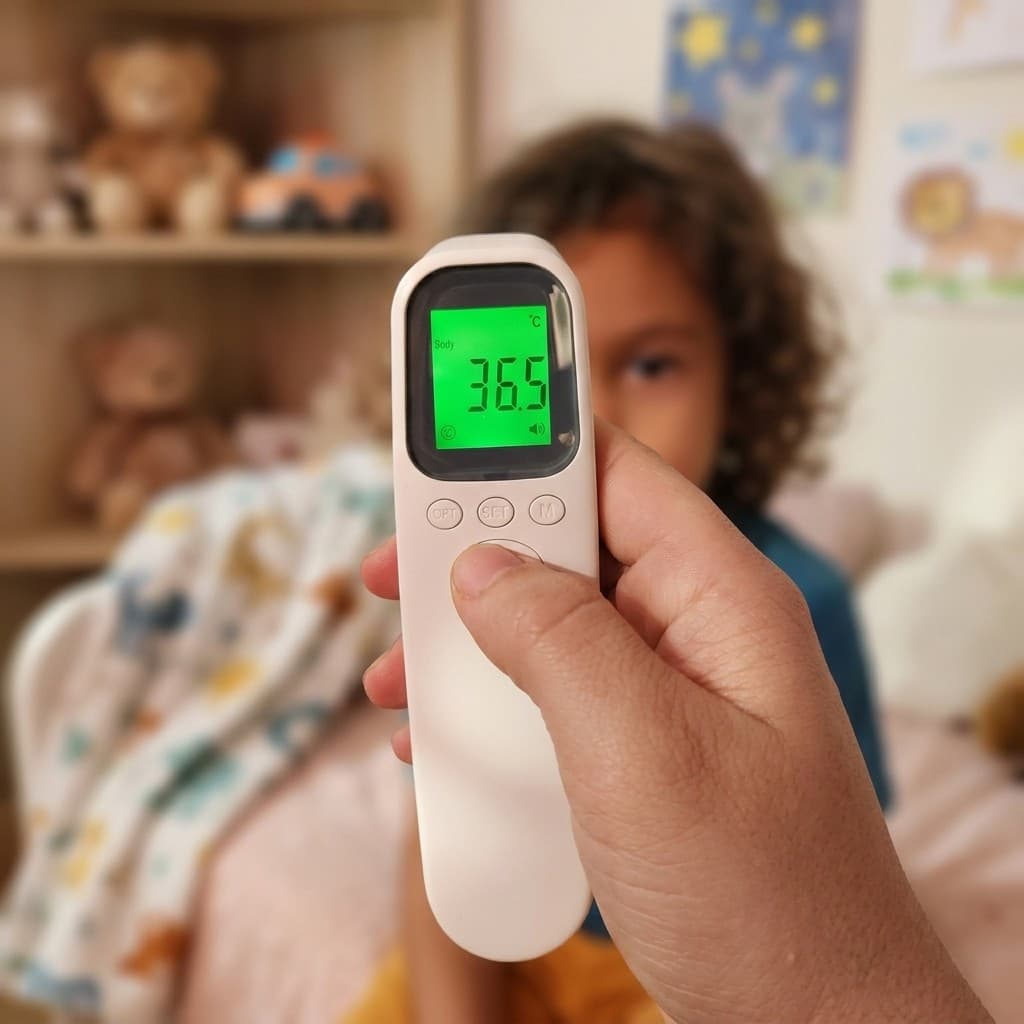 Termômetro Infravermelho Sem Contato Digital Medidor De Febre Infantil Bebê Adulto Precisão LCD