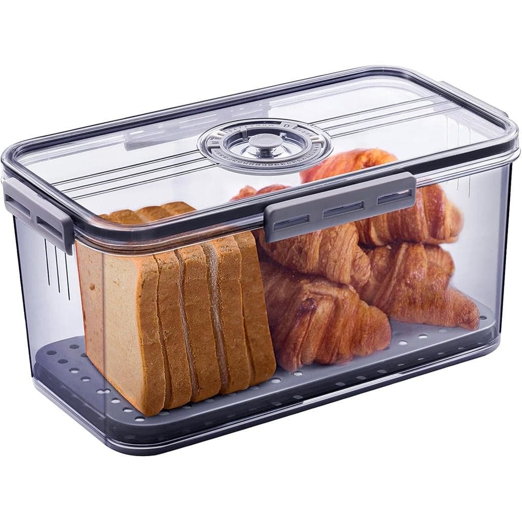 Caixa de Pão Gifhomfix para Balcão de Cozinha, Hermética, com Registro de Tempo, Recipiente de Armazenamento de Pão com