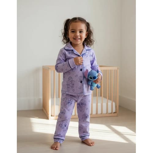 Pijama Infantil Americano Estampa Stitch Tamanho 2-3 Anos Violeta 2