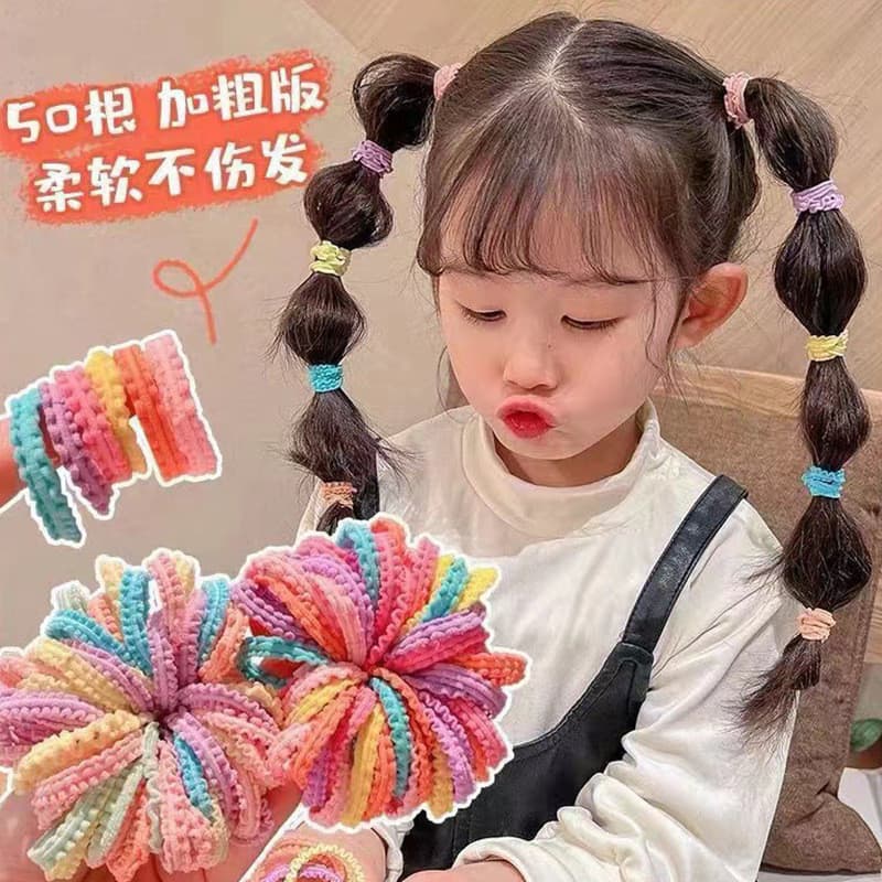 Tamanho pequeno não machuca o cabelo bandana anel de cabelo crianças amarrar faixa de borracha de cabelo menina bebê cor
