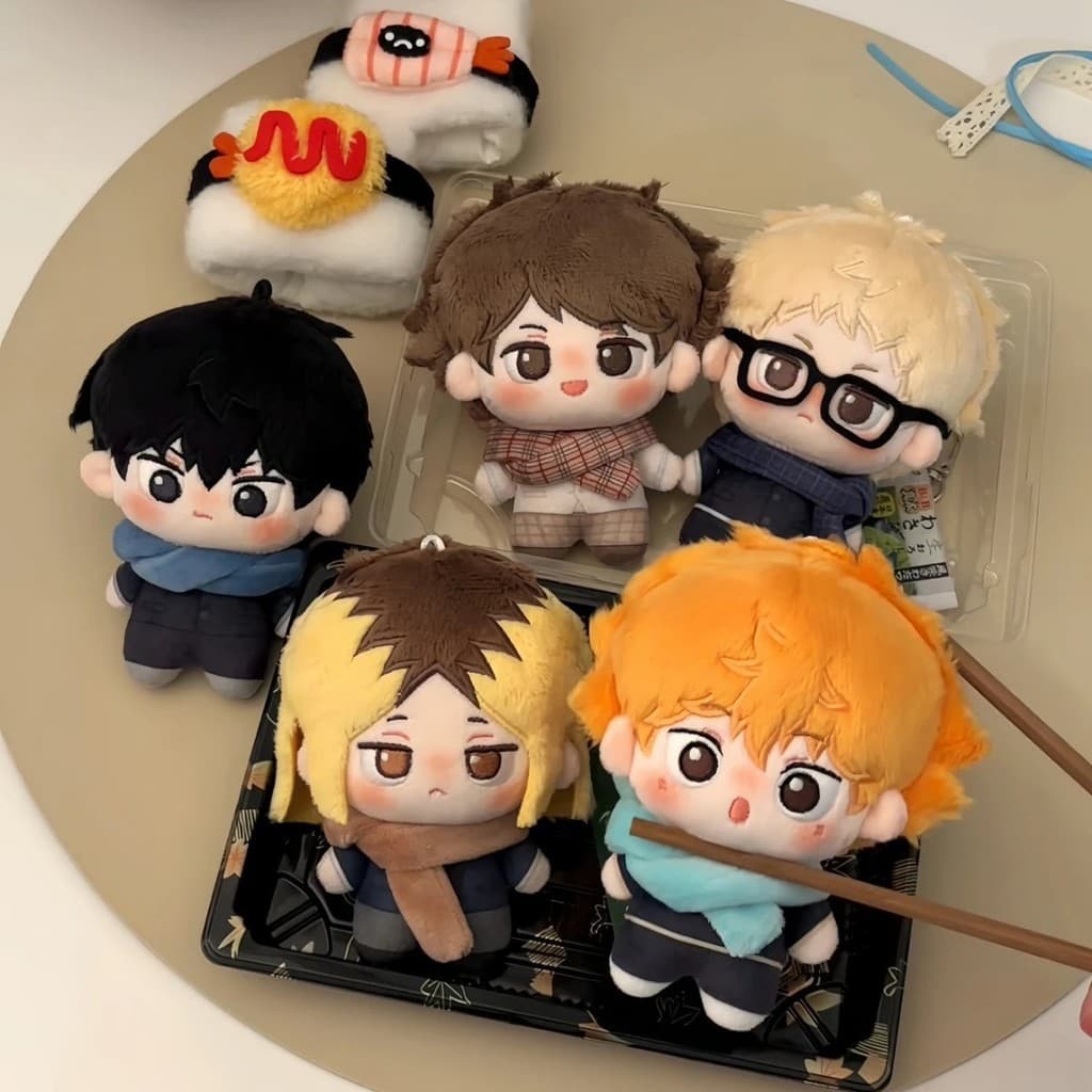 Bonecos de algodão autênticos feitos por fãs do Haikyuu!!: Hinata, Kageyama, Tsukishima, Oikawa, Kenma Y2OY