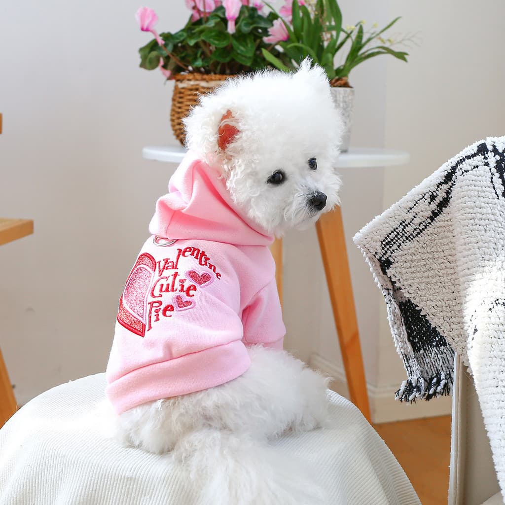 Moletom Pet Sweetheart para Gatos e Cães XS-XL Doce Fofo Confortável Quente