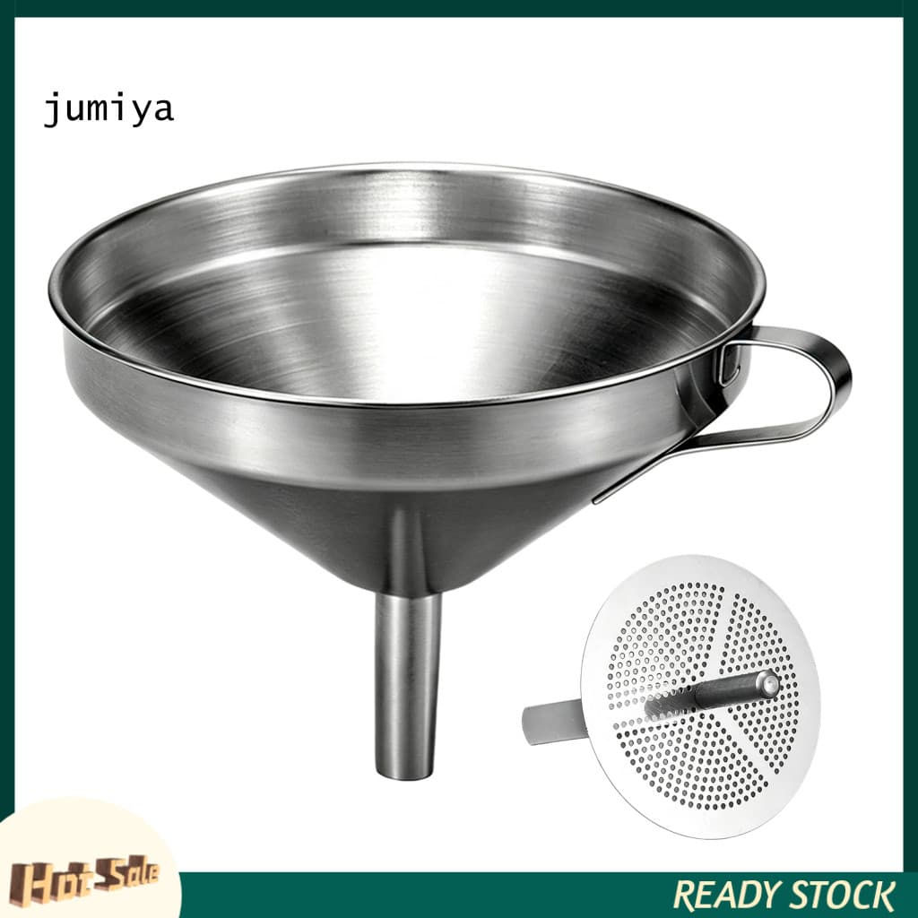 Stainless Steel Kitchen Funnel Metal Strainer for Spices with Filter Handle Leak-proof Wide Mouth for Oil for Southeast