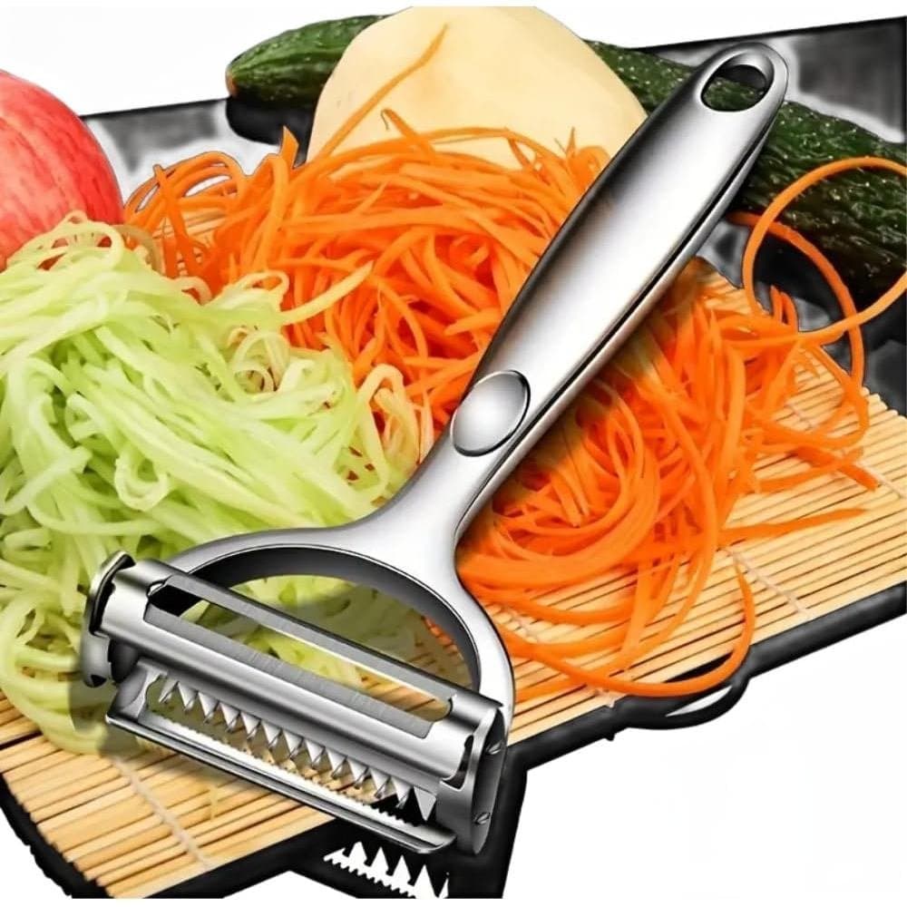 Descascador de Legumes Multifuncional, Descascador Julienne para Cozinha (descascador 2 em 1)
