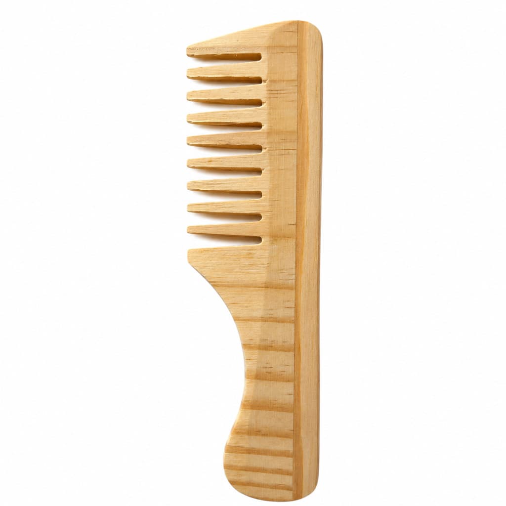 Pente De Madeira De Lei P/ Barba E Cabelo Antiestatico