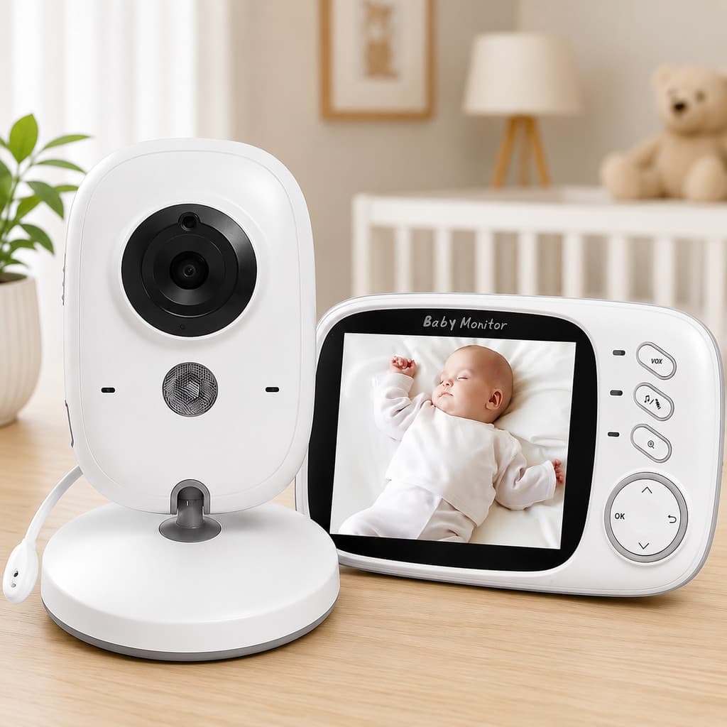 Babá Eletrônica com Monitor Digital Visão Noturna Áudio Bidirecional Sensor de Temperatura para Bebê