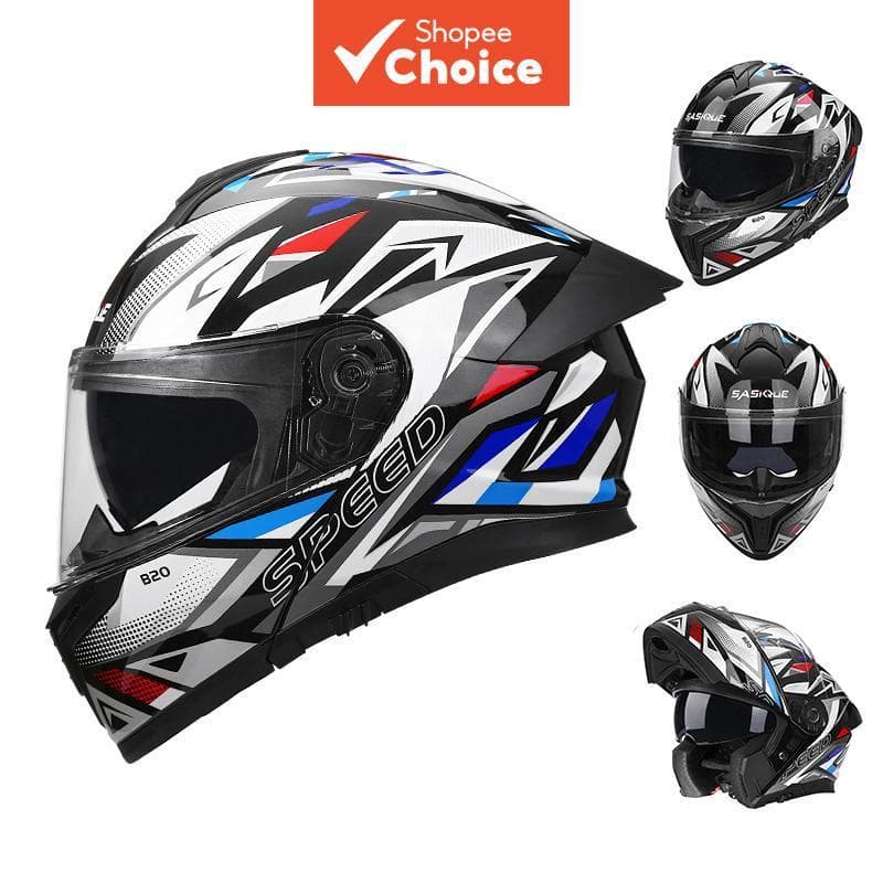 Capacete de motocicleta integral para homens, gráfico Racing SPEED para moto, capacete de scooter à prova de choque com