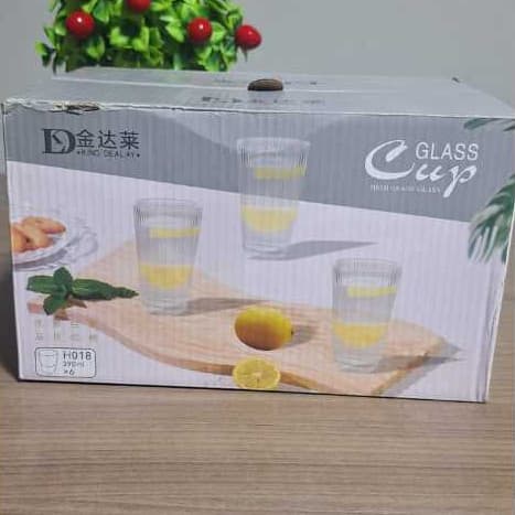 kit 6 Copos de vidro 390ML com bordas de ouro !!!