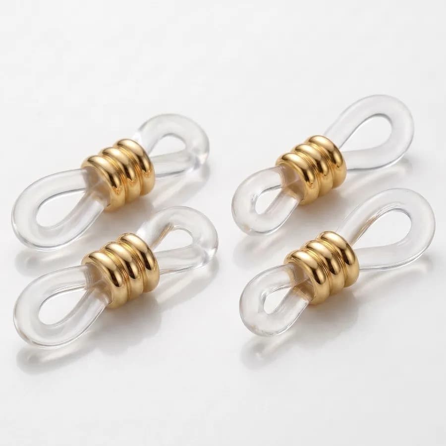 4 Argola Silicone Segura Salva Óculos Transparente Delicada Minimalista
