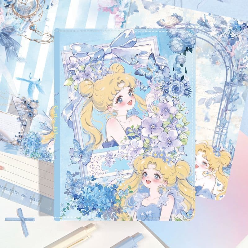 Borboleta linda menina caderno de couro diário bonito manual de página colorida de alto valor bloco de notas de estudant