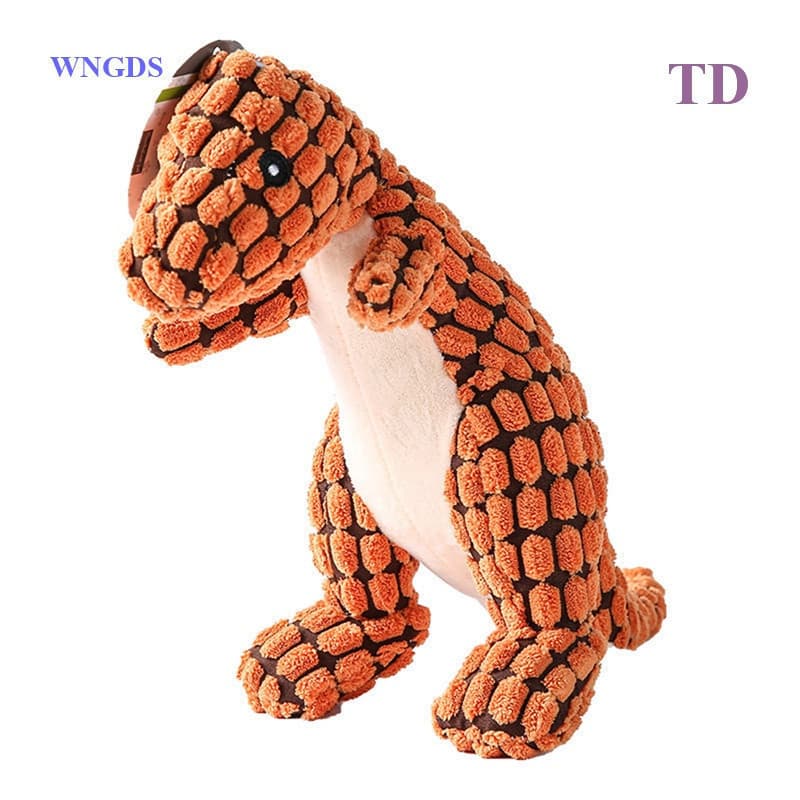 Brinquedo Interativo de Pelúcia Indestrutível TD Dinossauro, adequado para cães de estimação.