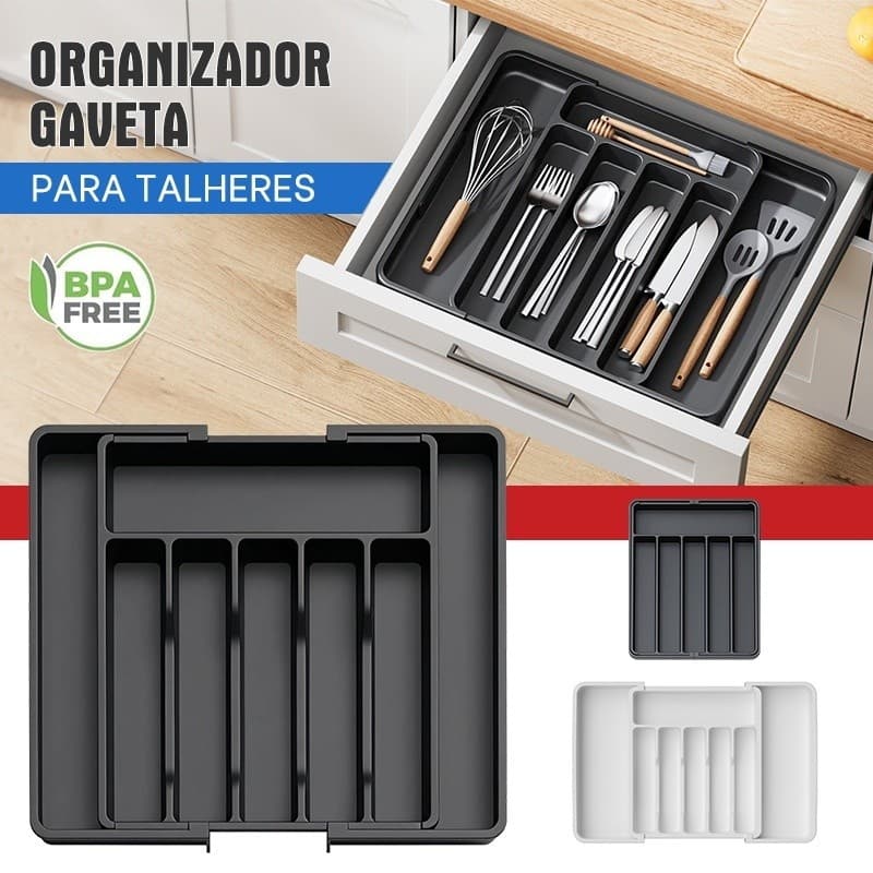 Organizador de Gaveta Porta Talheres Organizador Porta Talheres Extensível Gaveta Cozinha Extensor