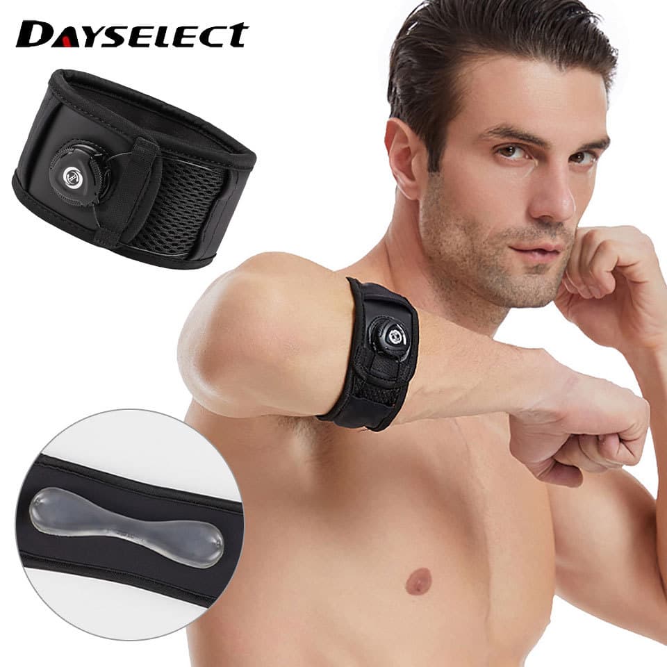 DAYSELECT 1 Peça Botão Cotovelo Suporte Ajustável Silicone Compressão Guarda Beisebol Badminton