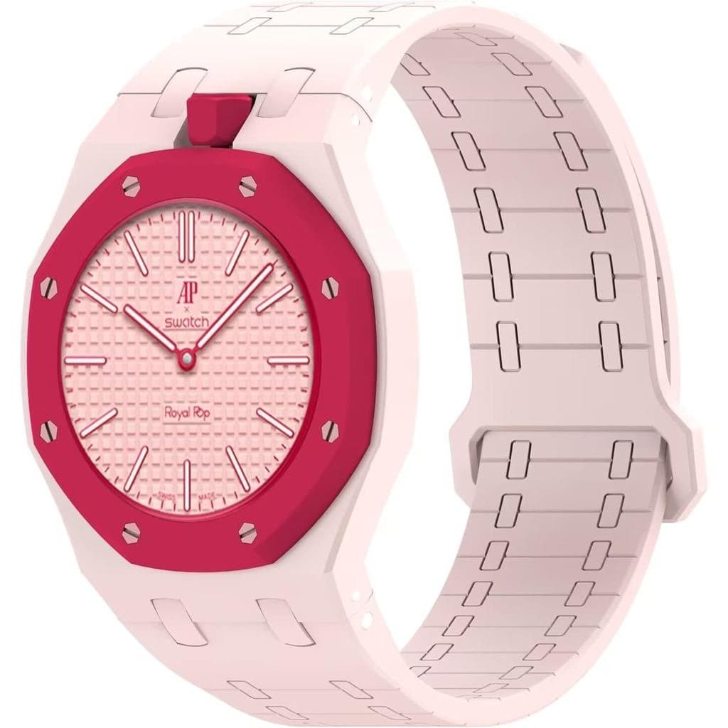 Pulseiras de Relógio com Fecho Magnético para Swatch xAP Royal Pop, Pulseiras Esportivas de Peça Única, Pulseira de Subs