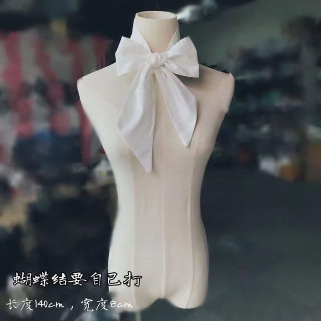 Original ins estilo decoração colar falso Retro nicho escuro Oversized longo exagerado gravata borboleta elegante All-Ma