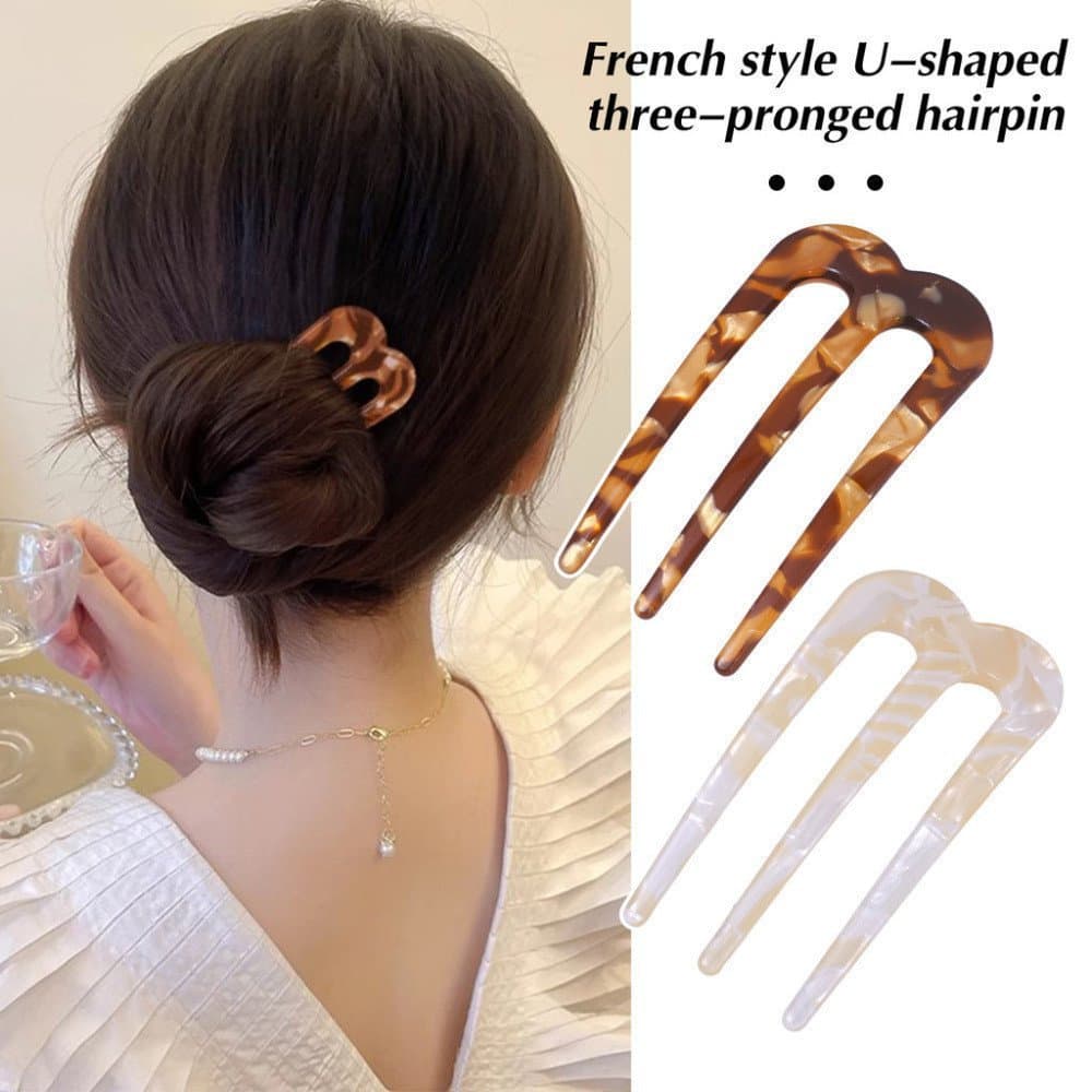 Grampo de cabelo em forma de U estilo francês - Acessório para festas diárias - Ferramenta de modelagem de 1/2 peça