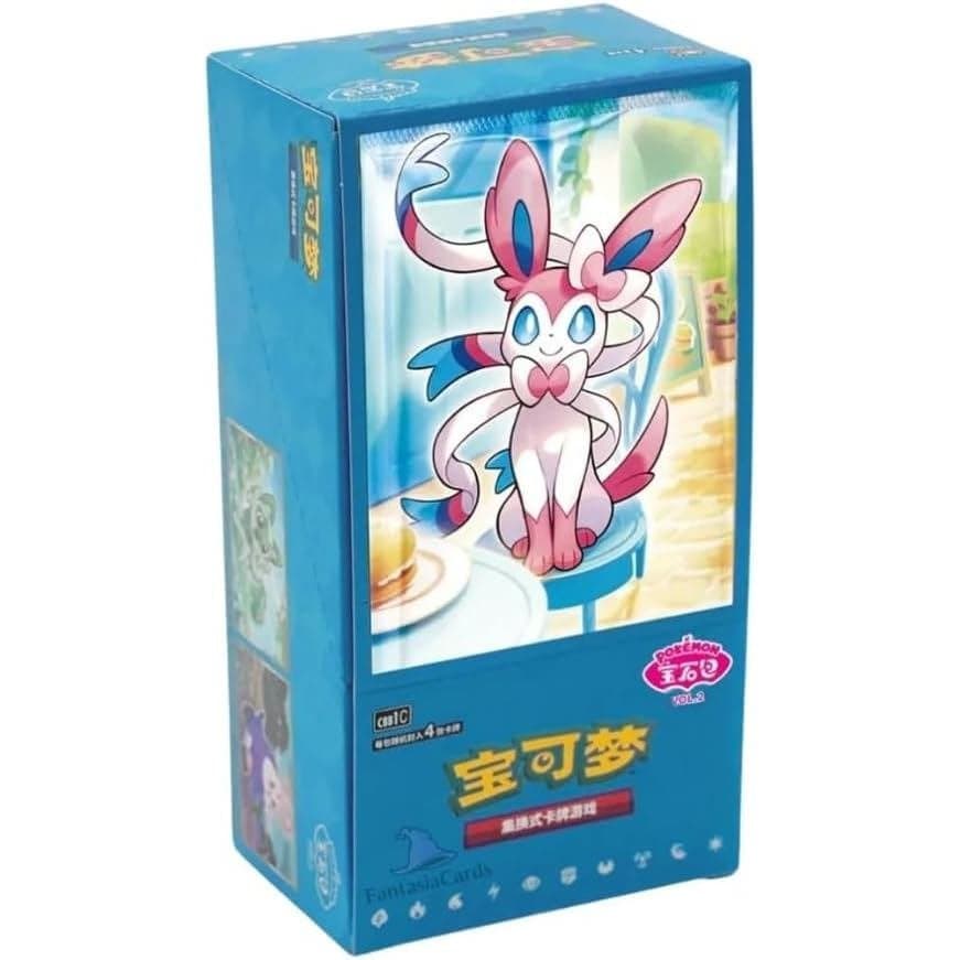 Pokemon – Gem Pack Vol.2 (Conjunto Completo de Eevee em Cartas Metalizadas) – Chinês Simplificado – Caixa de Boosters Sl