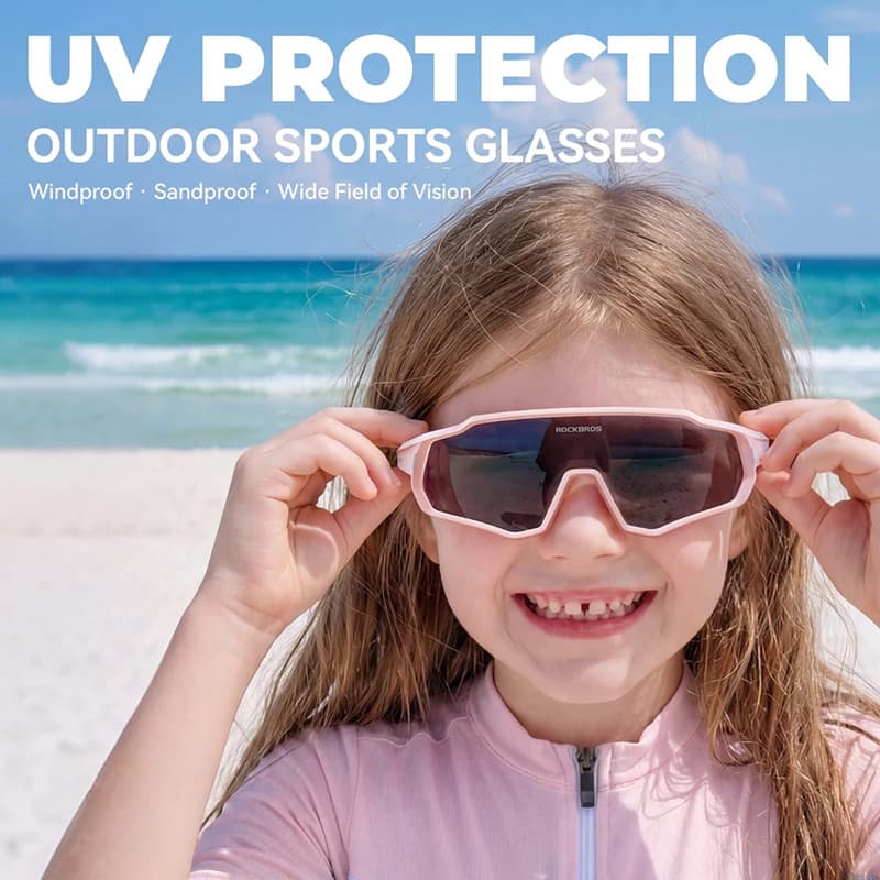 ROCKBROS Crianças Ciclismo Óculos Polarizados Fotocromáticos Esportes UV400 Proteção Solar À Prova De Vento De Sol Ao Ar