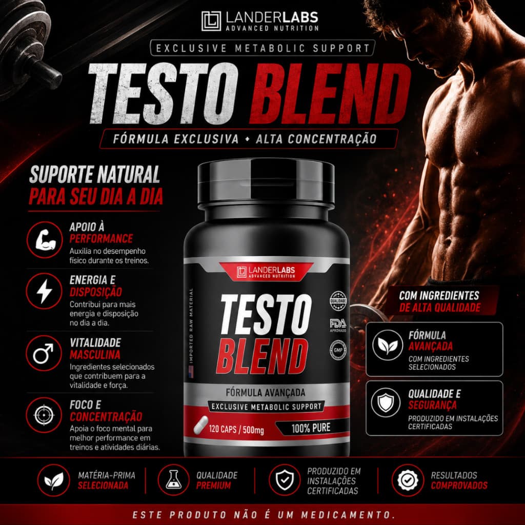 Testo Blend Pré Treino Energia Ganho Massa Disposição