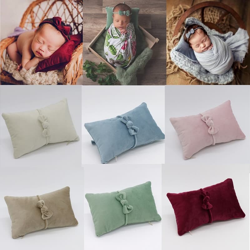 Bebê Menina Bandana Recém-Nascido Fotografia Adereços Travesseiro Acessórios Bowknot Headwear