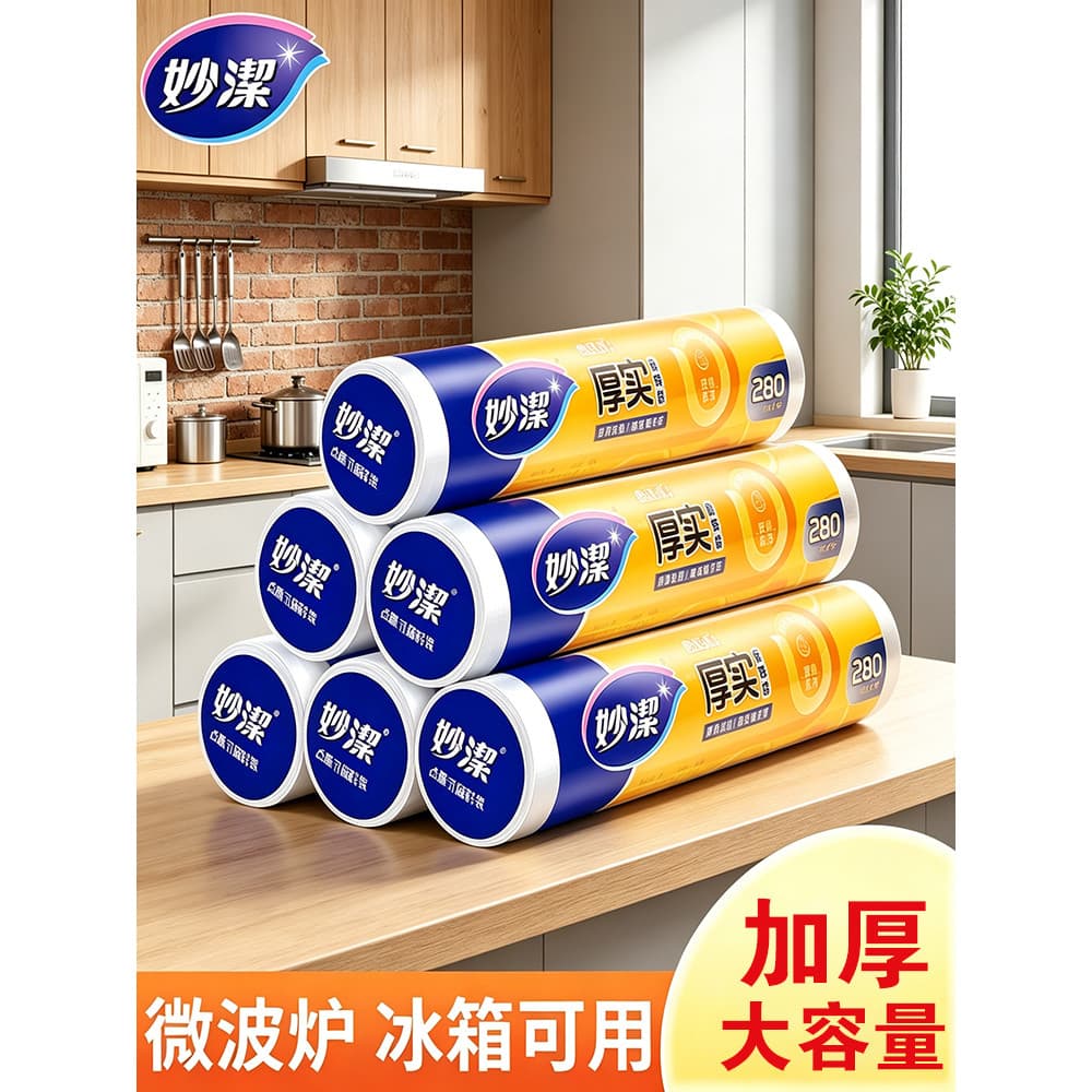 Miaojie saco grosso para manter fresco, saco de comida descartável seguro, saco plástico doméstico, cozinha, geladeira,