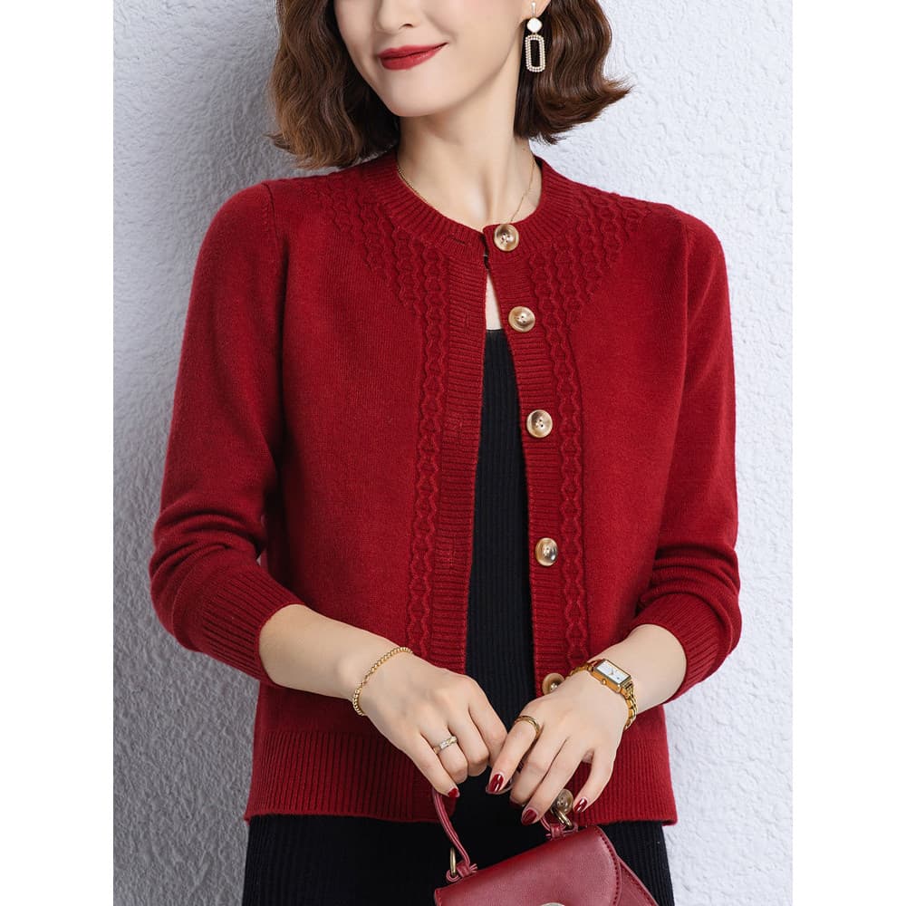 Primavera outono de malha topo feminino novo estilo camisola estilo fino camisola jaqueta feminina Cardigan exterior em