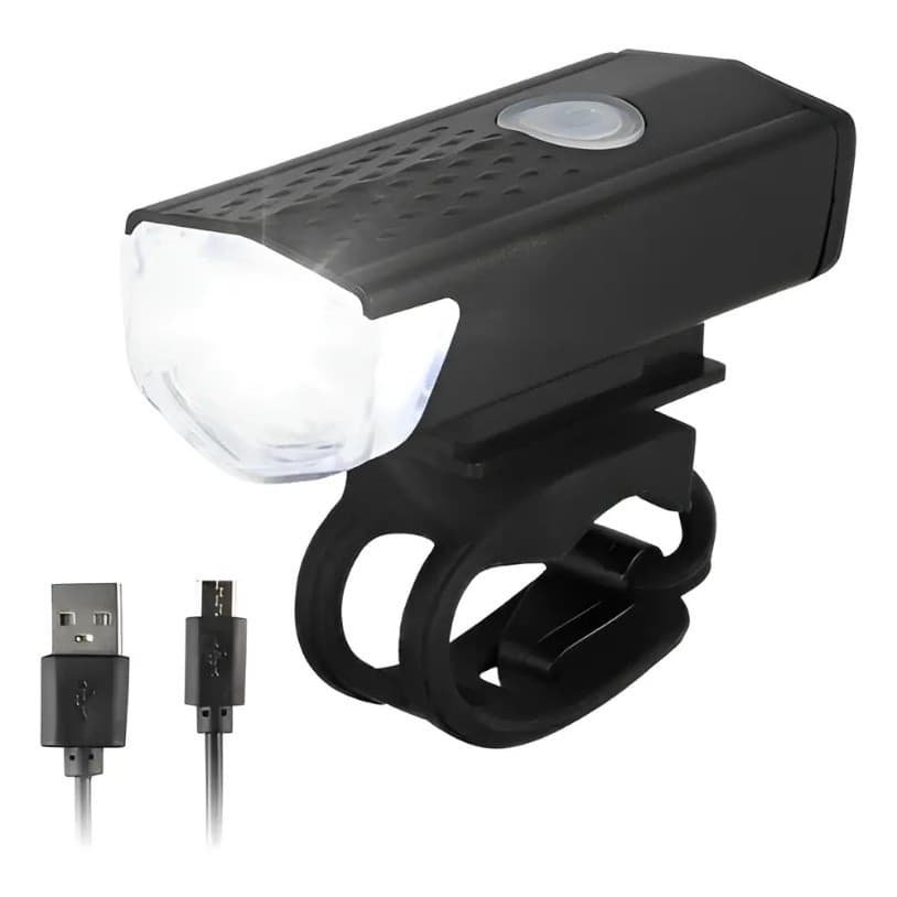 Lanterna Bike Recarregável USB 300 Lumens Farol Dianteiro
