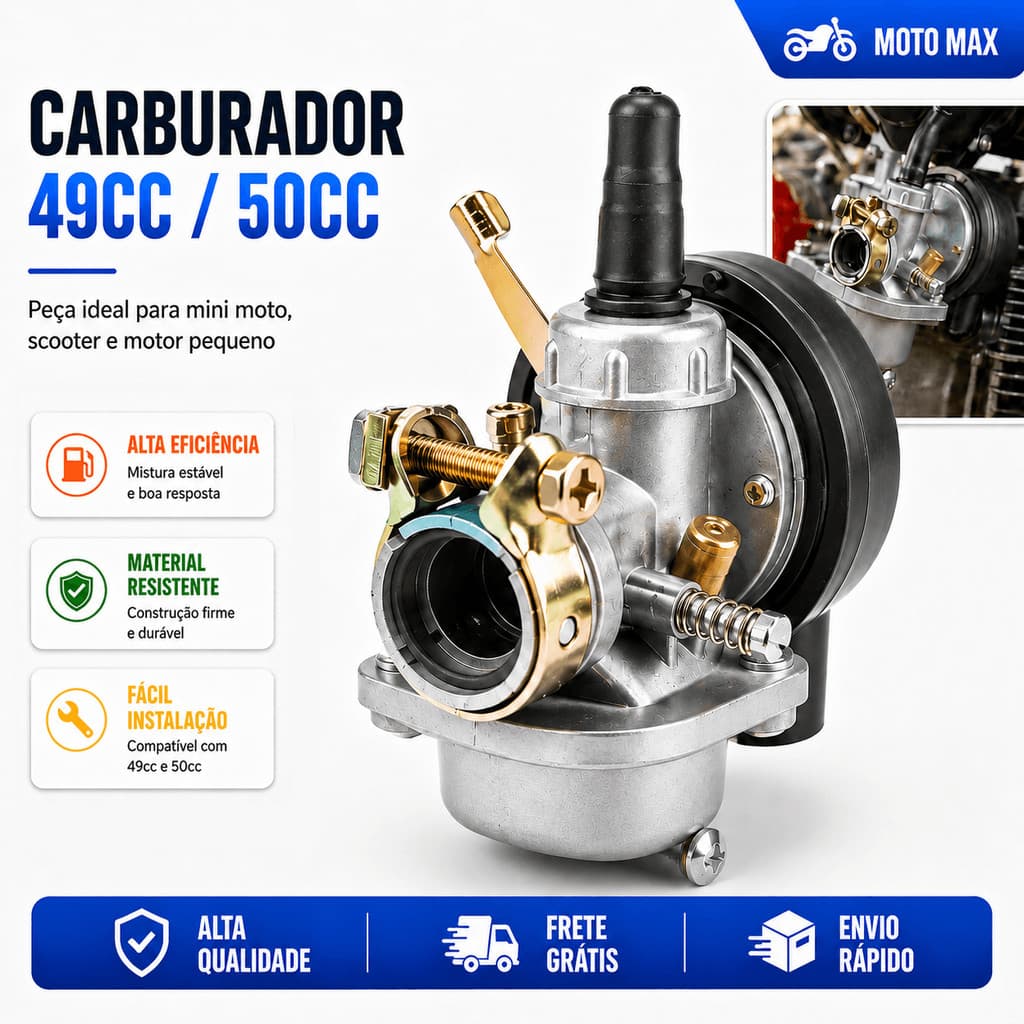 Motor De Bicicleta Carburador Sobressalente 49cc 50cc 60cc 75cc 80cc Bicicleta Motorizada