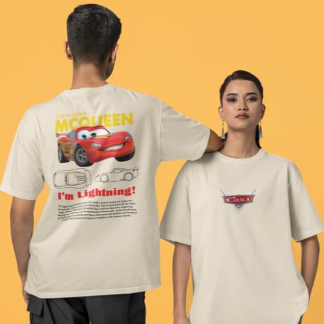 Kit 2 Camisetas Casal Relâmpago Mcqueen e Sally  Masculina e Feminina