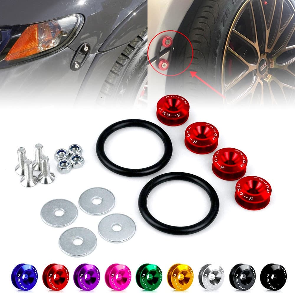 Fixadores de Liberação Rápida Fender JDM Racing para Para-choques de Carro, Kit de Cobertura de Porta-Malas e Para-lamas