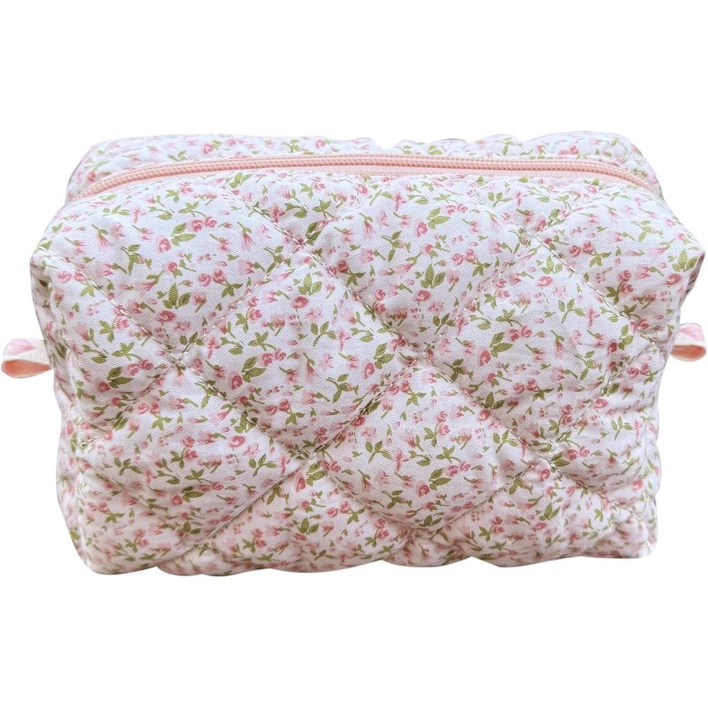 Bolsa de Maquiagem Acolchoada, Organizador de Acessórios de Maquiagem, Bolsa de Maquiagem de Viagem com Estampa Floral p