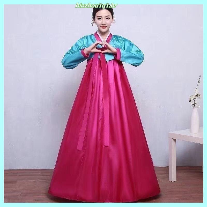 Novo estilo melhorado coreano tradicional senhoras palácio casamento desempenho diário Hanbok roupas étnicas coreanas tr