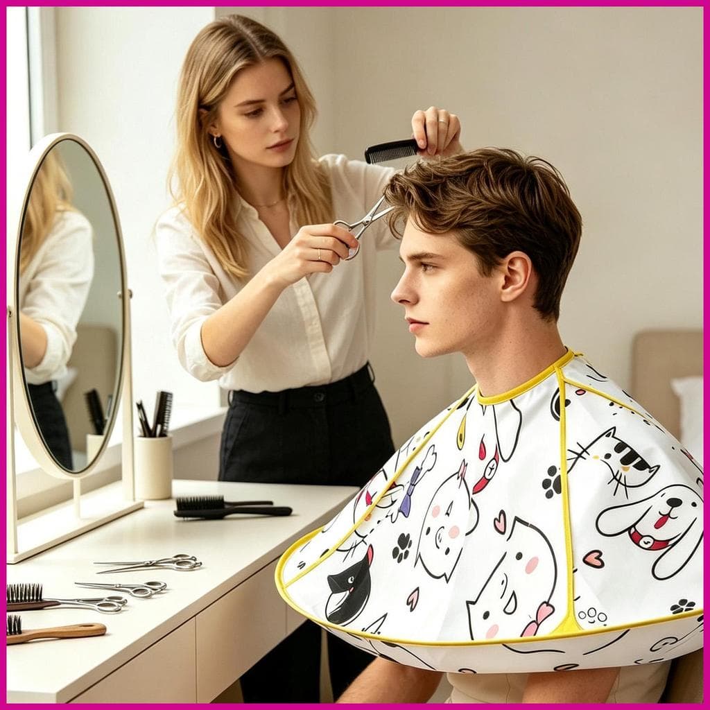 Corte De Cabelo Guarda-Chuva Capa Dobrável Reutilizável Barbeiro Manto Doméstico Avental Para Groomers Mulheres Homens A