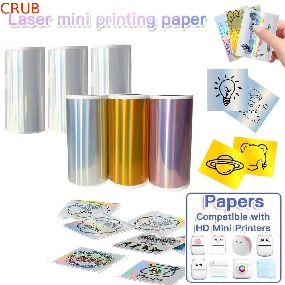 Papéis Térmicos Da Impressora De Cub , Papel Térmico Holográfico Brilhante Cor HD , Etiquetas Autoadesivas Do Efeito Bri