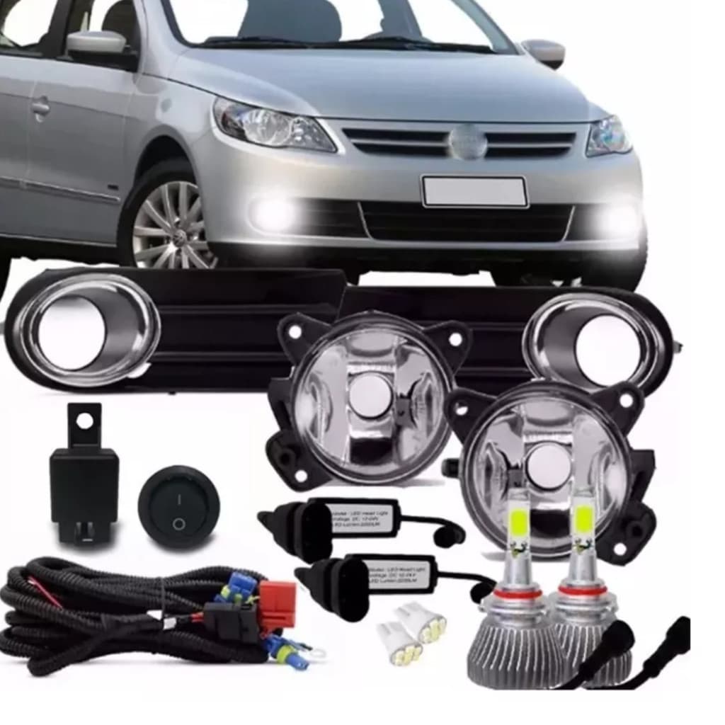 Kit Farol De Milha Neblina Gol G5 + Super Led 6k + 4 Brinde