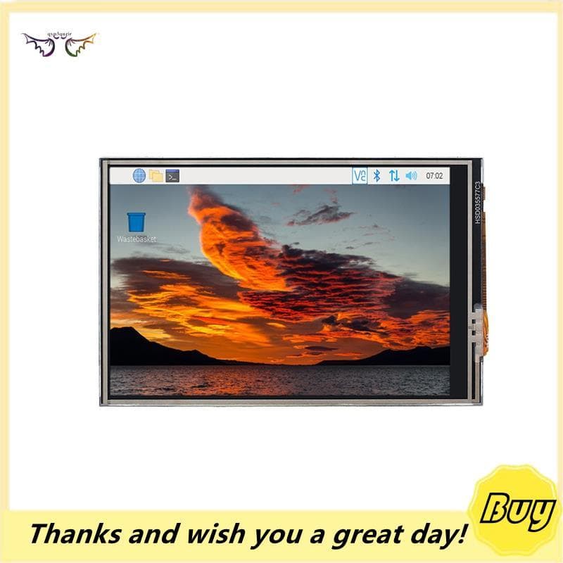 TFT LCD 3.5 Polegada Tela De Toque Para 5 RPi 4B 3B + 3B Zero 480x320 Resolução SPI Interface 50 FPS Módulo De Exibição