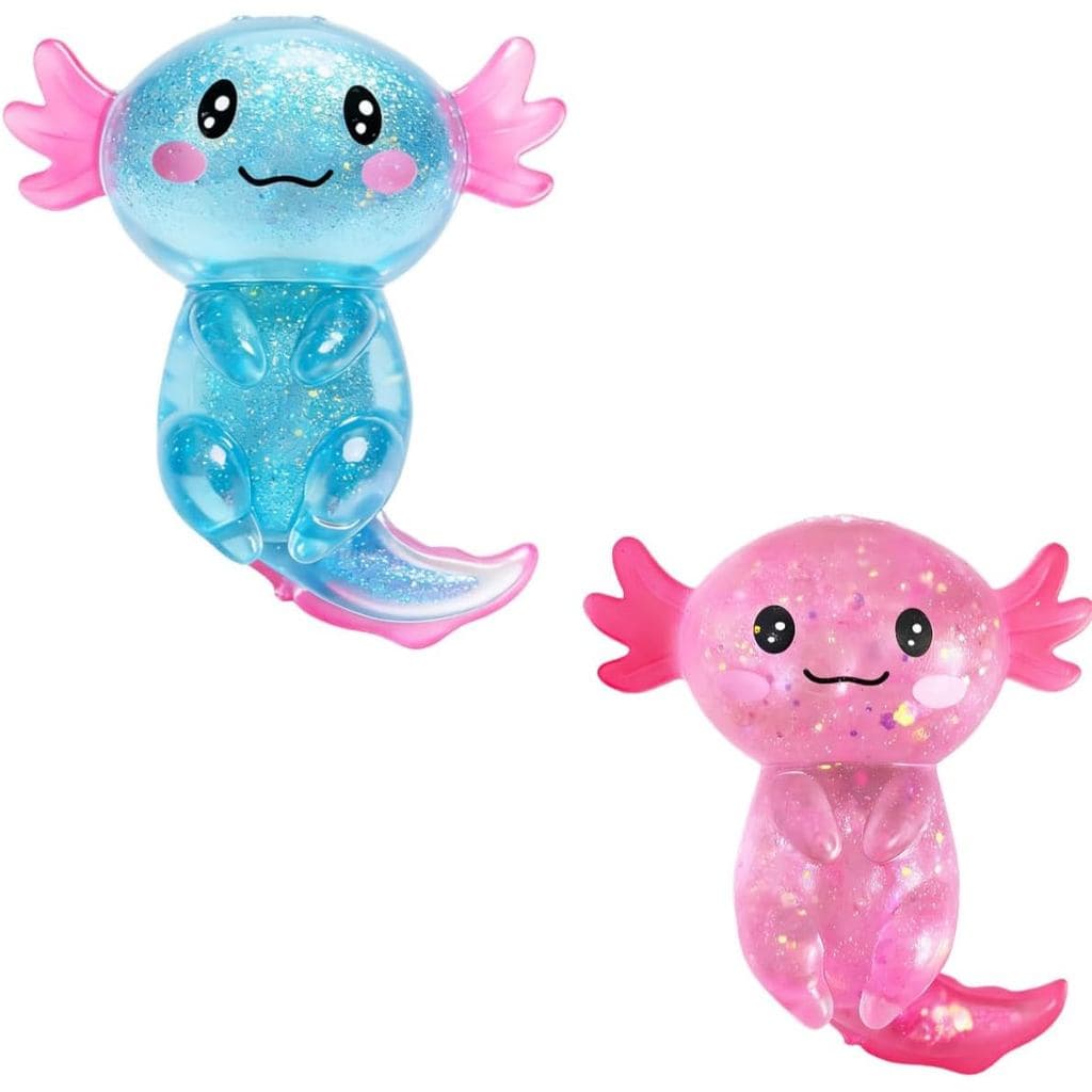 2 Peças de Brinquedos Antiestresse Squishy de Axolote, Brinquedos Sensoriais Macios e Elásticos para Aliviar o Estresse