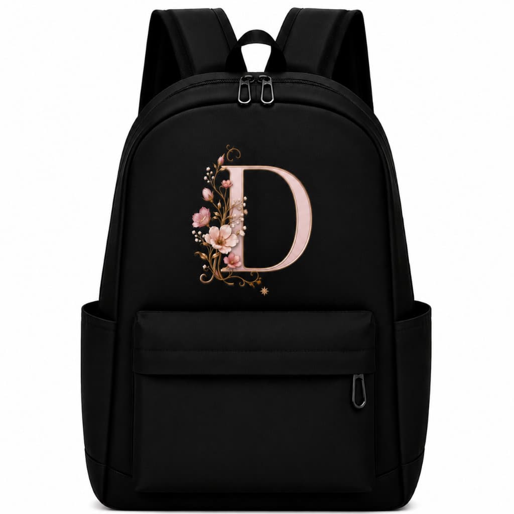 Mochila Feminina Letra Personalizada Notebook Trabalho Faculdade Reforçada