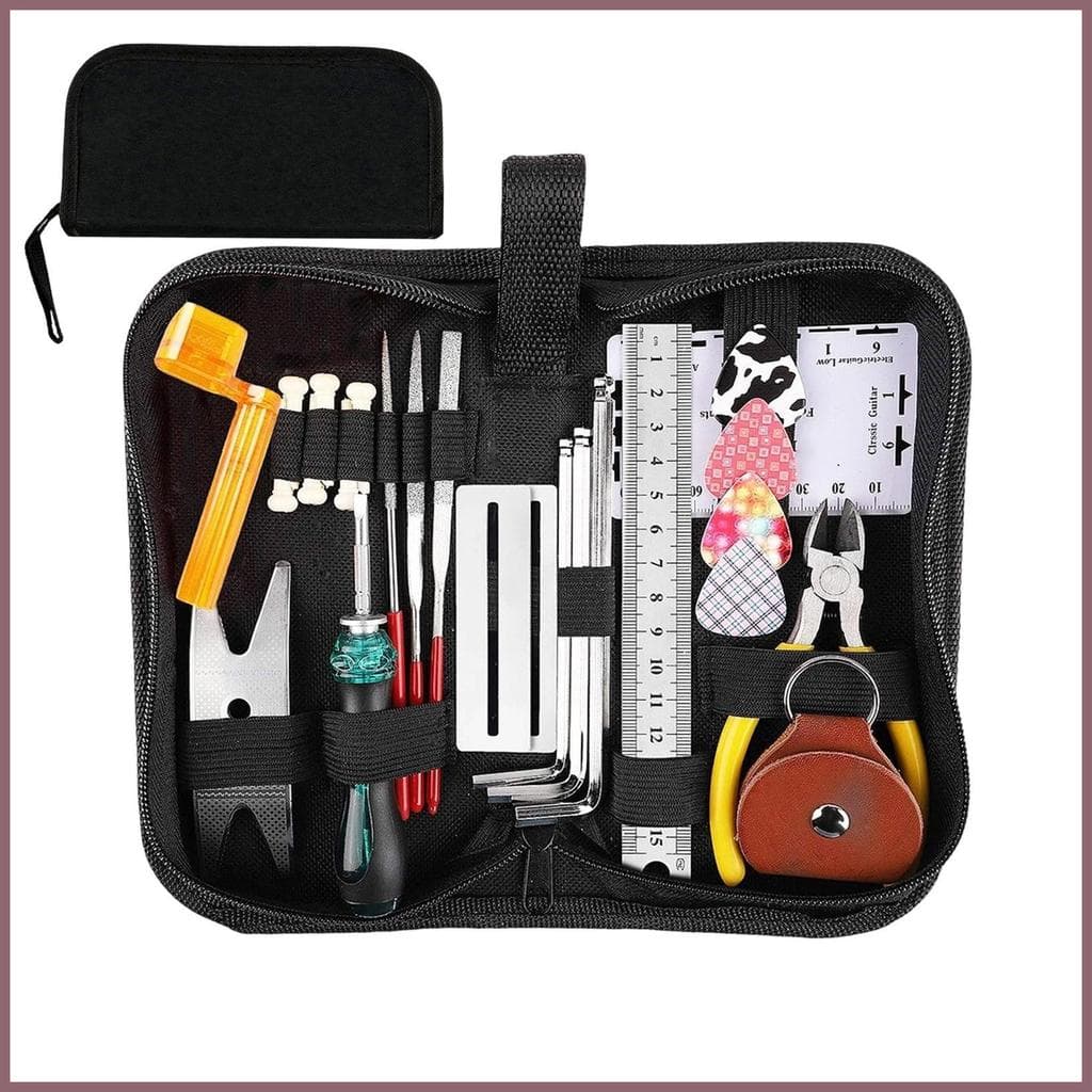 Kit De Configuração De Guitarra Com Chaves Sextavadas , Régua , Chave De Fenda , Bolsa De Armazenamento , Ferramentas De