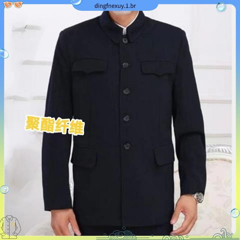 Primavera outono verão estilo Zhongshan terno masculino jaqueta superior estilo pai topo roupas para idosos de meia-idad