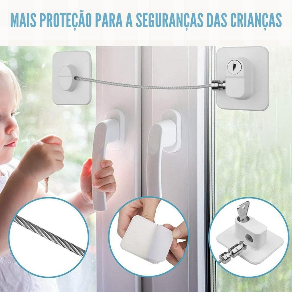 Trava Tranca Com Chave para Geladeira Freezer Porta Janela Gaveta Não Precisa Furar