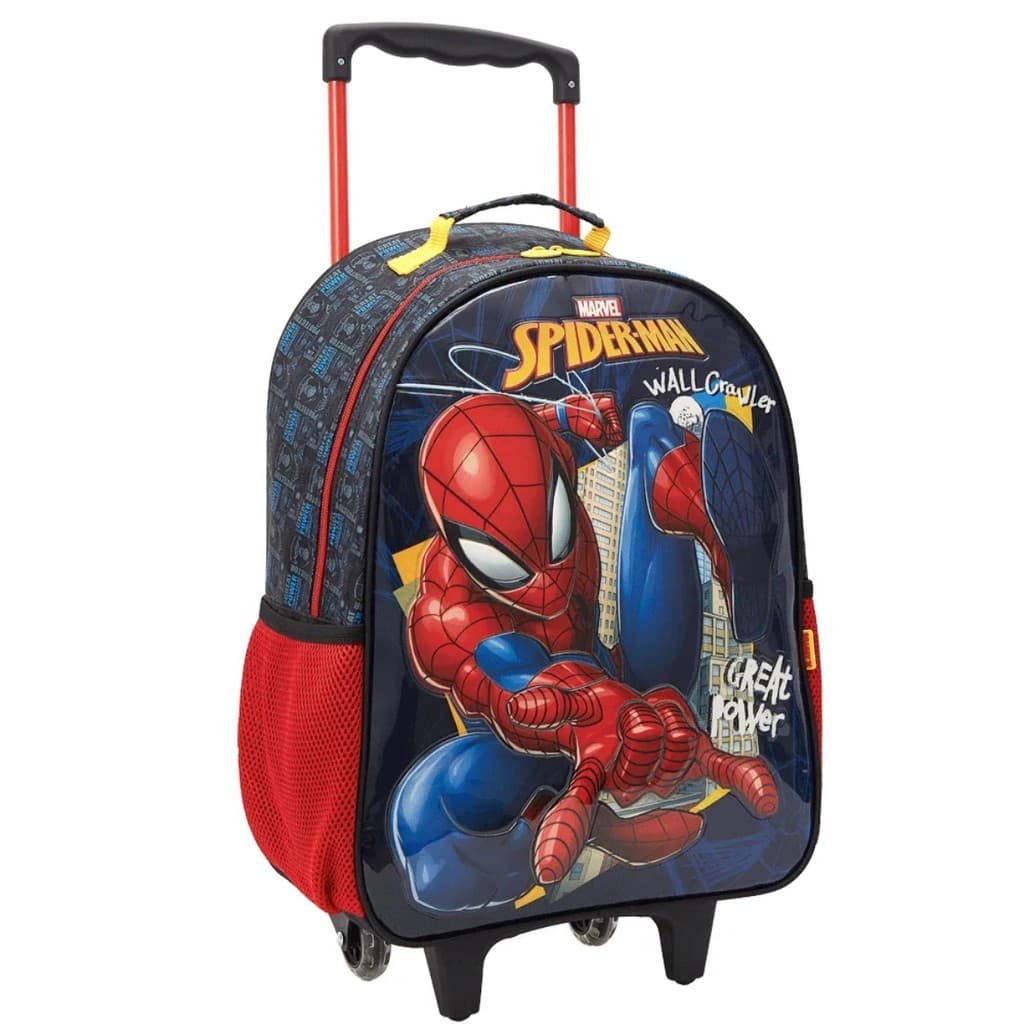 Mochila Rodinha Spider Man Homen Aranha Marvel Escolar Infantil Xeryus 13340