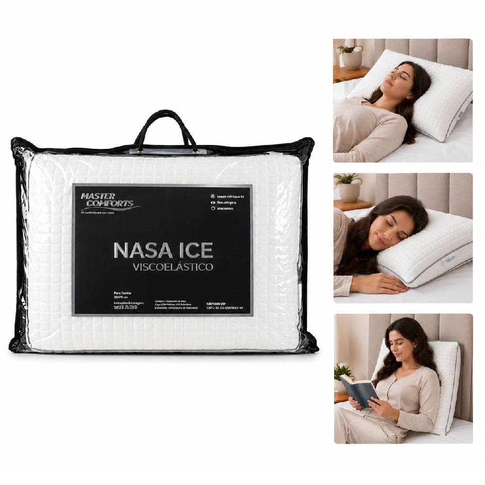 Travesseiro ViscoICE Master Comfort NASA Gelado 40x60cm