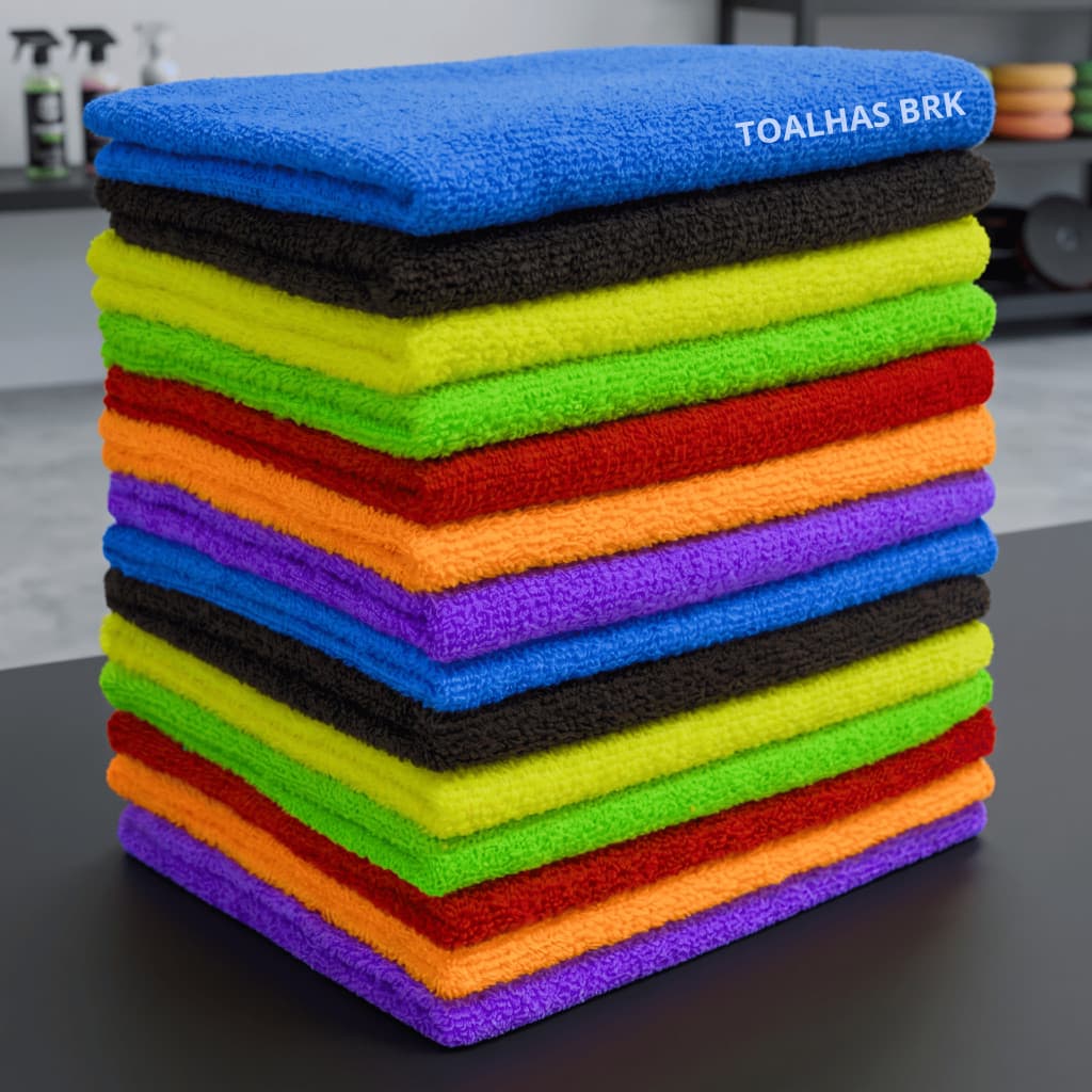 Kit 10 Panos de Microfibra GIGANTE 40X60cm Estética Automotiva Premium Toque Suave Pano Mágico